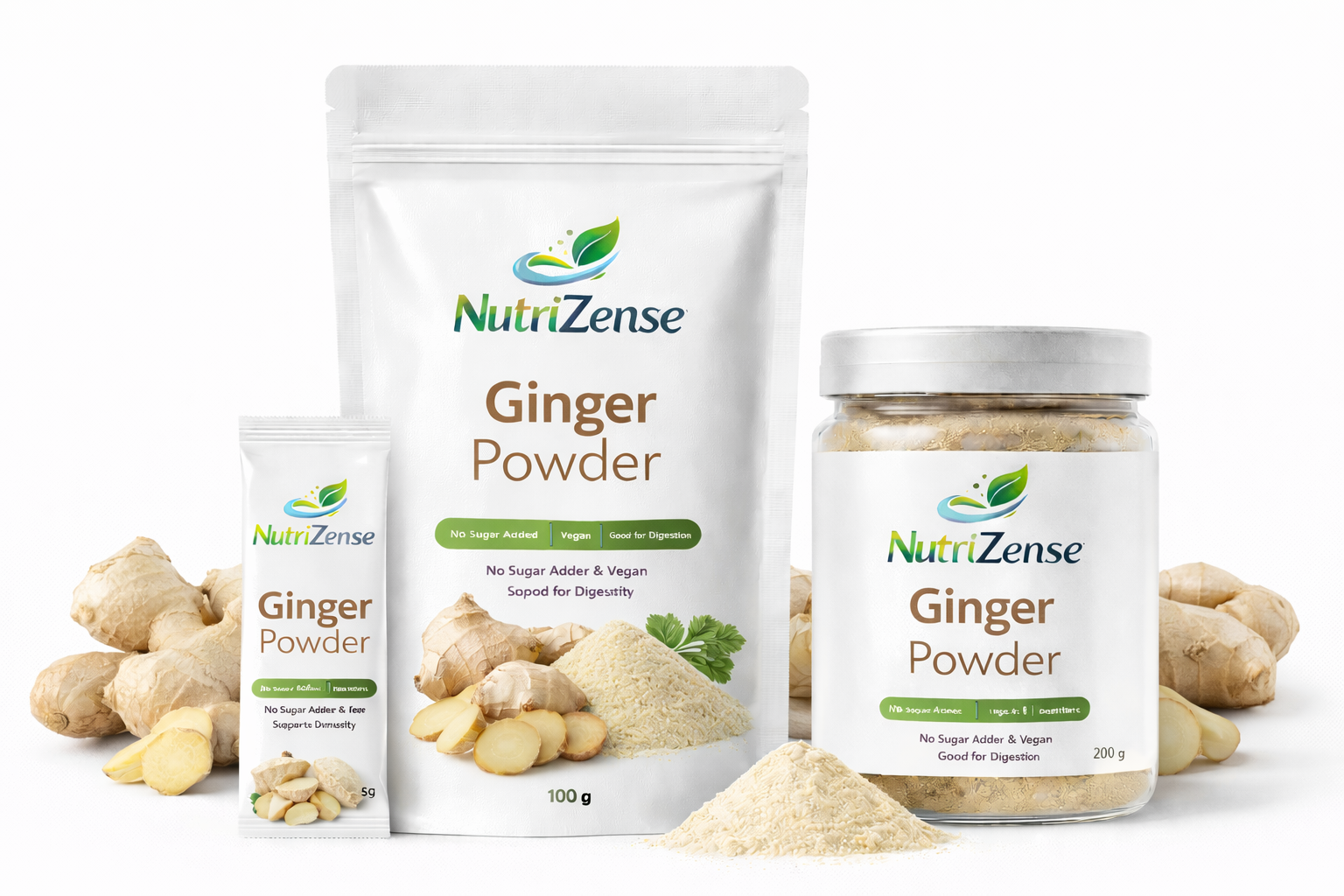 Dehydrated Ginger Powder - NutriZense dehydrated vegetable powder - Buy online India